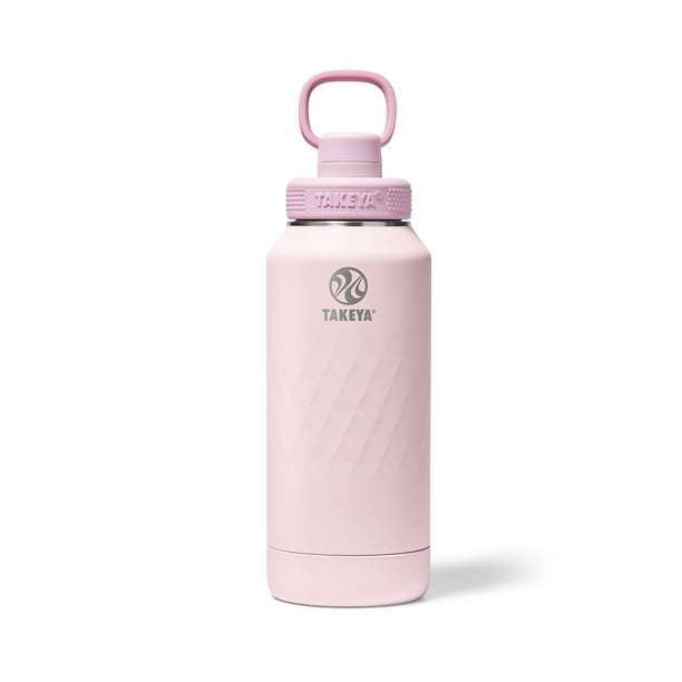 Botella de Agua Takeya Sport Triple Aislada con Tapa de Boquilla y Bloqueador de Hielo (946 ml, Peonía) - Triple Pared, Antifugas, Acero Inoxidable para Gimnasio y Uso al Aire Libre