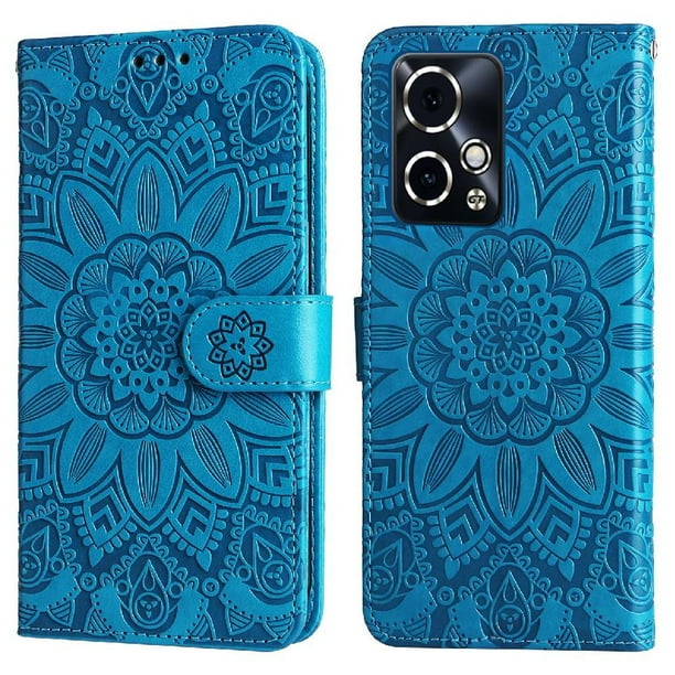 Funda tipo cartera FOXDOCK para Honor 90 GT , diseño girasol en relieve, cuero PU, cierre magnético, soporte y tarjetero