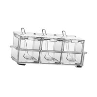 Magideal - Caja De Condimento Transparente Conjunto De Especias Sabor De Vidrio Multifunción Económica Con Copa De Sal De Azúcar Tapa Para Restaurante De Cocina
