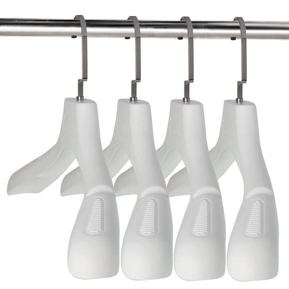 Perchas DEDU para hombre, 20 unidades, extra anchas, antideslizantes, color blanco