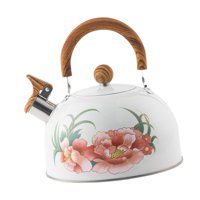 Magideal - Hervidor De Agua Portátil Con Silbato Y Mango De Madera, Gran Capacidad De 3 L, Para Uso Doméstico, Hervidor De Agua Con Sonido, Tetera Para Café, Té,