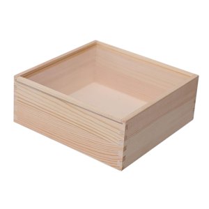 Magideal - Caja De Almacenamiento De Madera, Organizador De Joyería Con Tapa Transparente, Caja De Baratija De Joyería, Contenedor De Almacenamiento Multifunción 20Cmx20Cmx8Cm