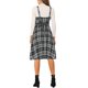 thumbnail image 3 of INSPIRE CHIC Vestido de Tirantes para Mujer Retro Cuadros Cuello Cuadrado Línea A Midi Vestido General L Negro, 3 of 6