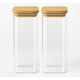 thumbnail image 3 of Set 2 Frascos Hermeticos Cuadrado 2400mL Vidrio 25cm Bambú, 3 of 3
