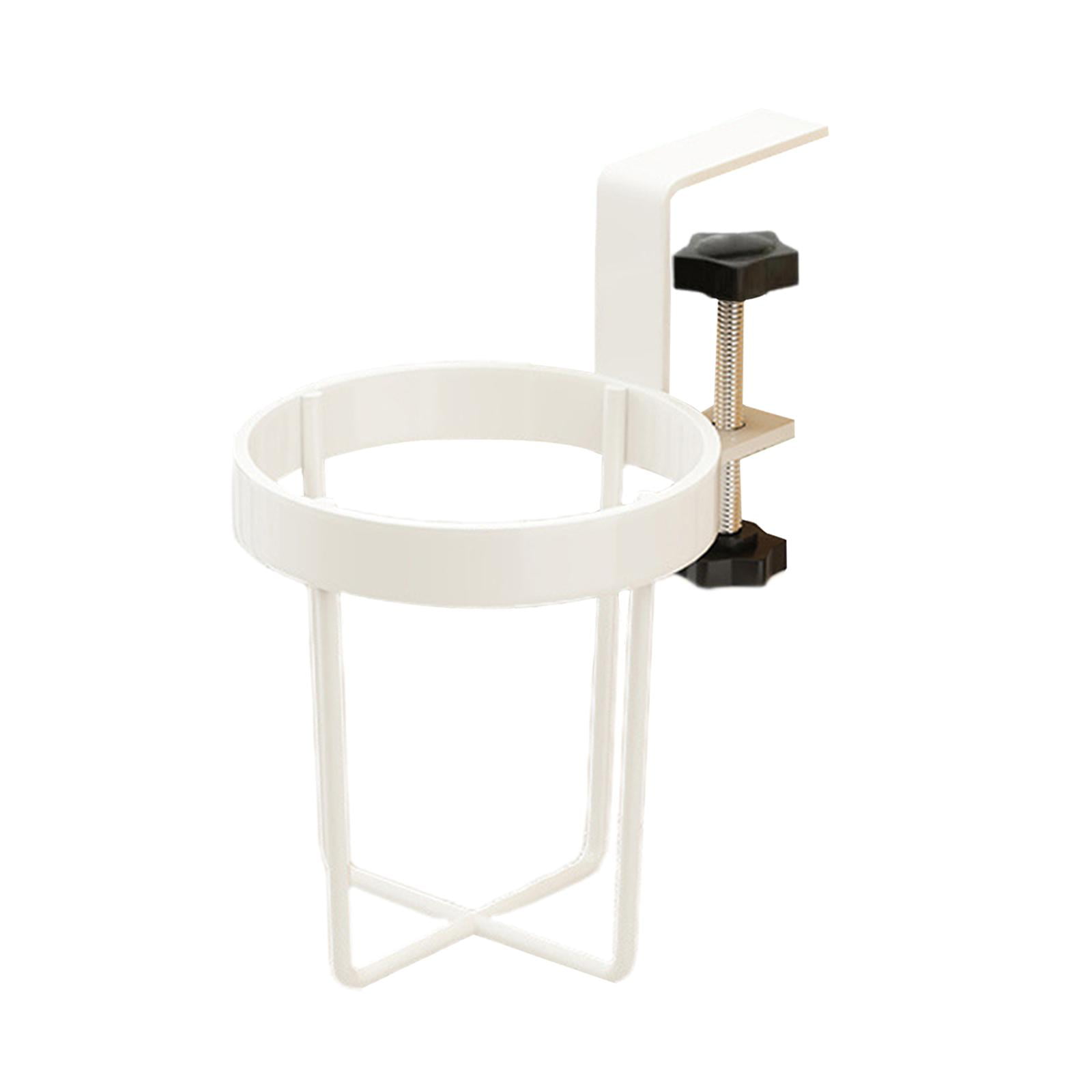 Bothyi - Portavasos De Escritorio Con Clip, Portavasos Para Accesorios De Escritorio Para El Hogar, Dormitorio, Color Blanco