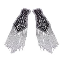 Magideal - 2 Uds. Charretera Con Borlas, Apliques De Moda, Joyería De De Imitación, Placas De Hombro Punk De Metal Plateado, Insignia, Charretera Para