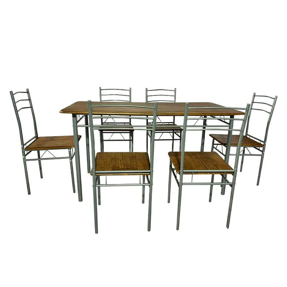 Juego de comedor 6P Capri Silver 74x80x140 cm