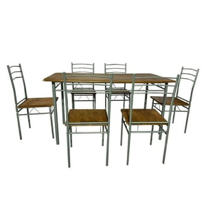 Novahus - Juego De Comedor 6P Capri Silver 74X80X140 Cm