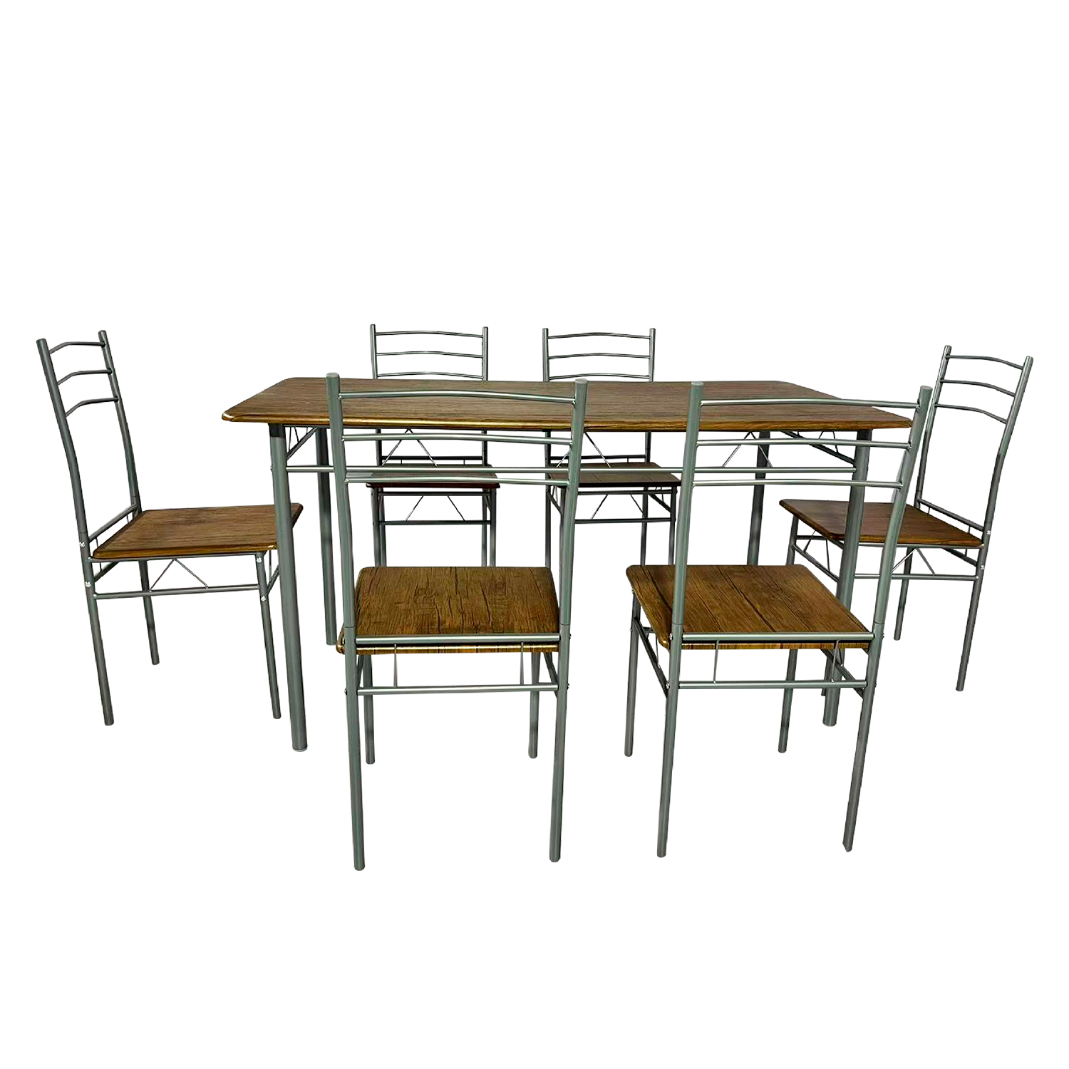 Novahus - Juego De Comedor 6P Capri Silver 74X80X140 Cm