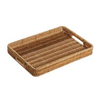 Magideal - Bandeja Decorativa Tejida, Bandeja Rectangular Para Servir, Bandeja De Pan De Picnic, Cesta Nórdica Para Servir Comida Para Mesa De Cocina De Encimera 35Cm X 245Cm X 45Cm