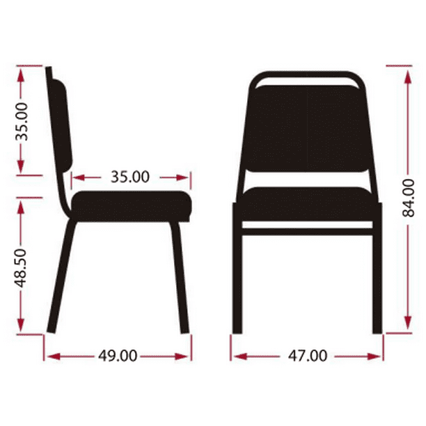 Silla Auditorio Tapizada Azul 84x49x47 cm Lider
