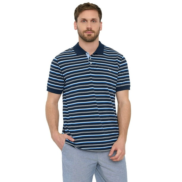 Polera Hombre Piqué Rayas Navy Corona