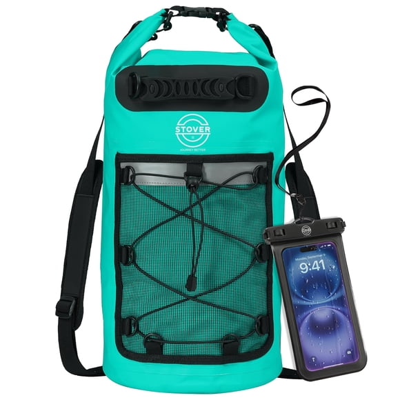 Mochila impermeable y seca STOVER con funda para teléfono, grande