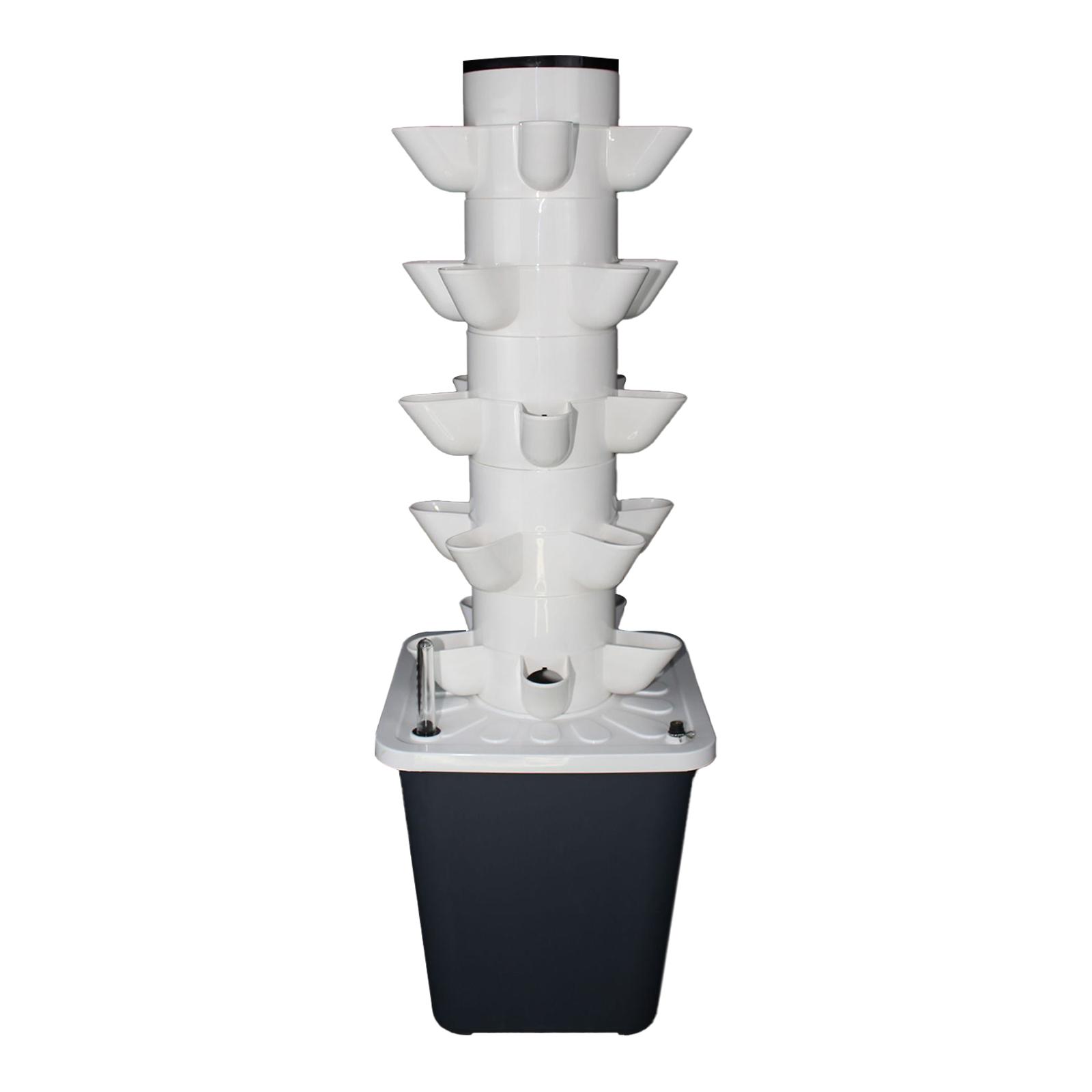 Magideal - Estante De Cultivo Hidropónico, Jardinera Vertical, Bomba De Agua, Manguera De Esponja, Circulación Automática, Material De Pvc, Adecuado Para Oficina, Cocina, Césped, Balcón, 25 Agujeros