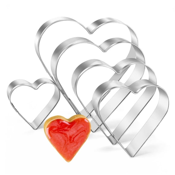 Juego de cortadores de galletas Gtmkina en forma de corazón de acero inoxidable x5