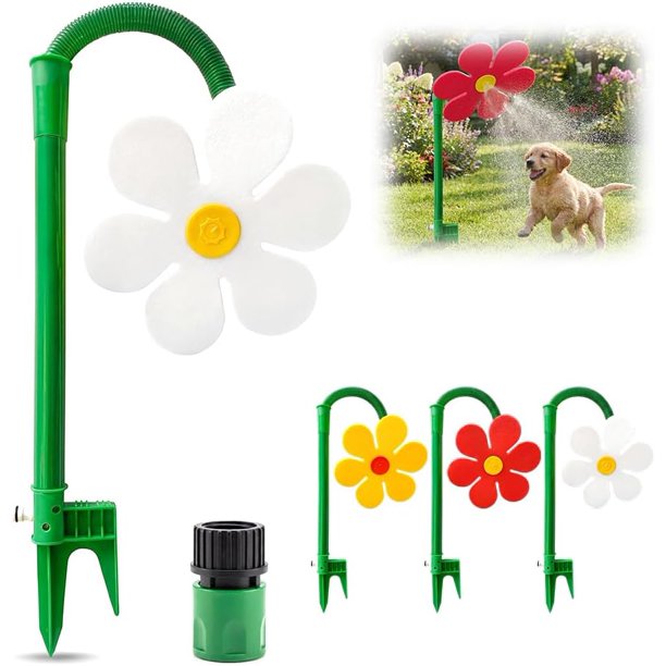 Aspersor flor girasol giratorio 360° loco baile agua adaptador