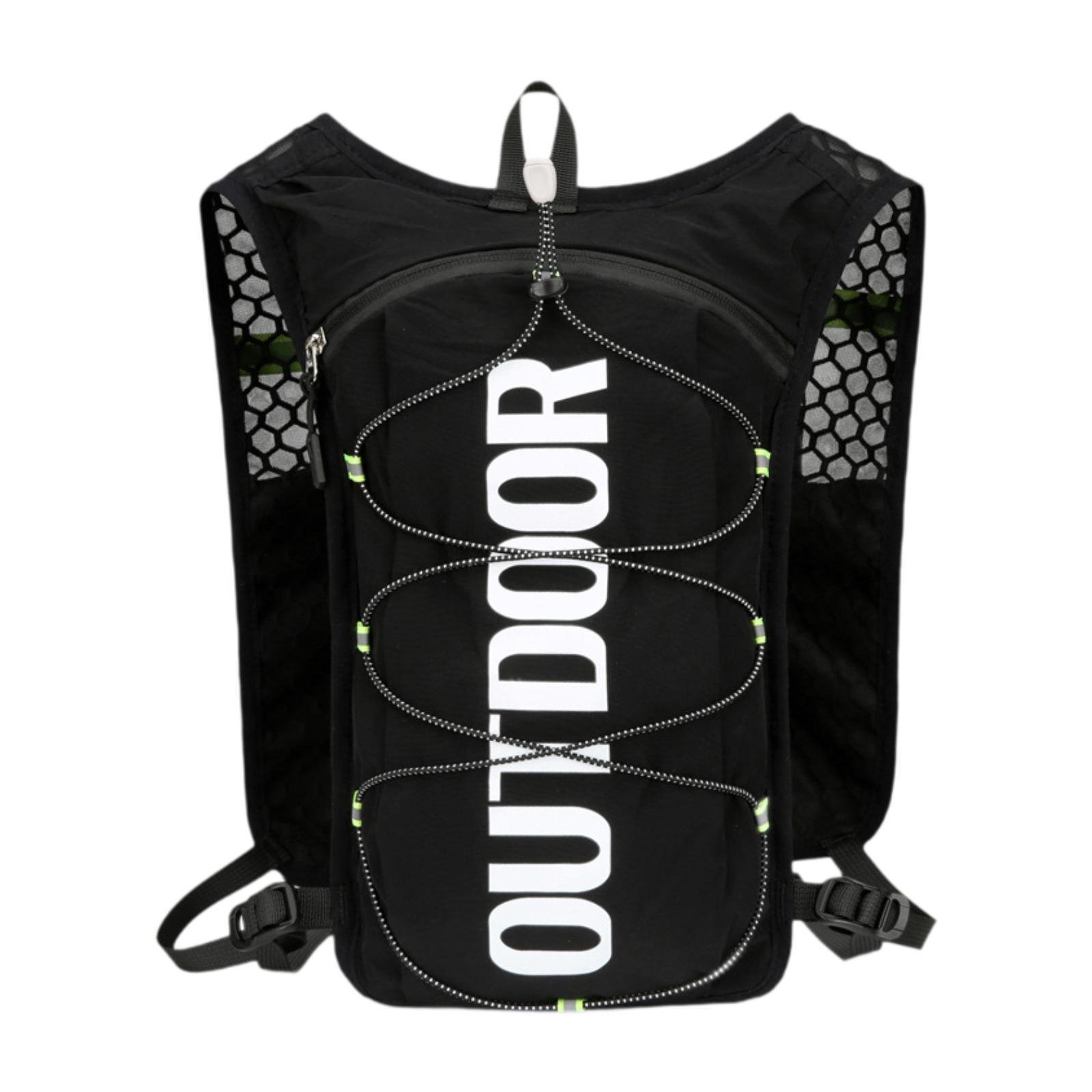 Ioensy - Chaleco De Hidratación Ajustable, Mochila De Hidratación Para Acampar, Andar En Bicicleta Y Correr, Color Negro.