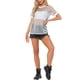 thumbnail image 2 of INSPIRE CHIC Camiseta de Malla para Mujer Cubierta de Fiesta Manga Corta Transparente Tops L Plata Blanca, 2 of 6
