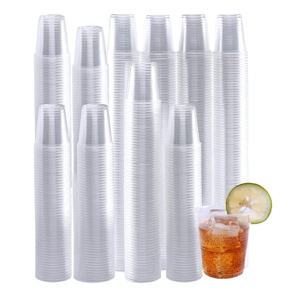 Vasos de plástico Turbo Bee 500, 90 ml, transparentes, desechables