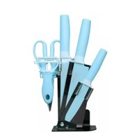 Total E-Commerce - Set De 6 Piezas Inoxidables Cuchillos Tijeras Pelador Azul