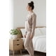 thumbnail image 4 of Pijama Franela Mujer Estampado Flor de Loto Beige beige M, 4 of 8