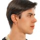 thumbnail image 3 of Pendientes de aro con circonita cúbica y diamantes, hipoalergénicos, chapados en oro de 14 quilates, de lujo, de moda, redondos, regalo para hombres y mujeres., 3 of 6