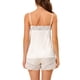 thumbnail image 3 of INSPIRE CHIC Conjunto de pijama de satén para mujer de regreso a clases con top de camisola con encaje y pantalones cortos, ropa de dormir con tirantes ajustables, ropa de descanso sedosa M Blanco, 3 of 6
