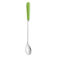 Xmhytop 2 Piezas Cucharas Para Postres De Acero Inoxidable Plata Verde, 17.5X2.4 Cm - Ideal Para Helados, Flanes Y Decoración De Postres