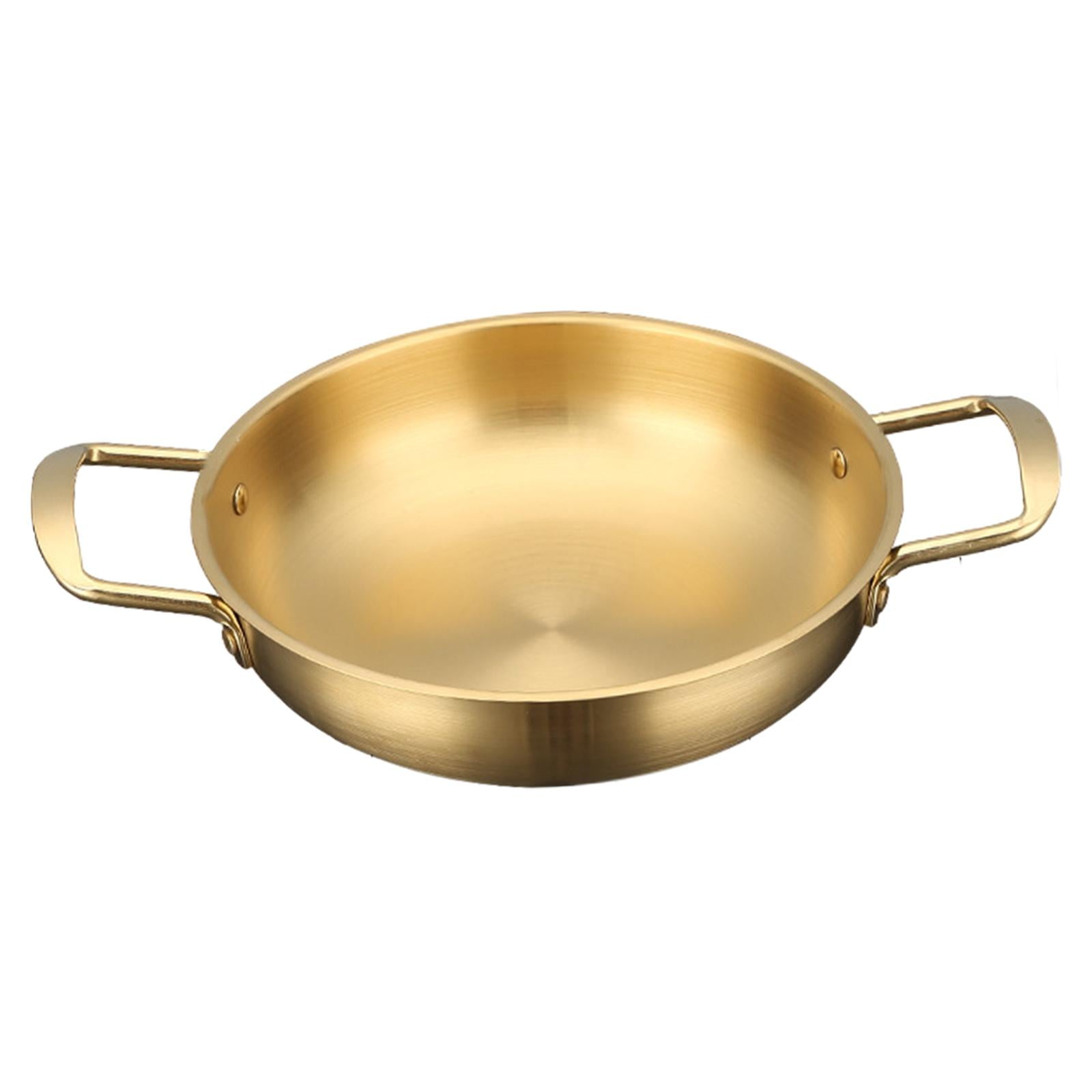 Magideal - Olla De Cocina De Ramen Coreana, Olla De Vidrio Para Estufa, Estufas Universales, Olla De Fideos De Corea, Olla De Ramen Para Sopa, Leche, Suministros Dorado