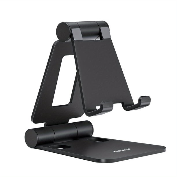 Dual Folding Cell Phone Stand, Fully Adjustable Foldable Desktop Phone Holder Cradle Dock Compatible With Phone 14 13 12 11 Pro Xs Xs Max Xr X 8, Nintendo Switch, All Phones