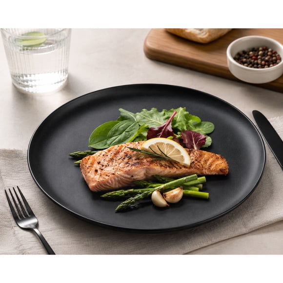 Set 6 Platos LLanos Porcelana Negra Wellington Obsidian 28,4cm