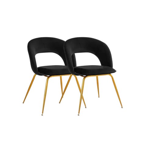 Habita2 Chile - Silla Ibiza Terciolpelo Negro - 2 Unid