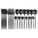 thumbnail image 1 of XmhyTop Juego de Cubiertos de Cocina de 24 Piezas, Inoxidable, Color Negro, Ideal para Hogares y Eventos, 1 of 5