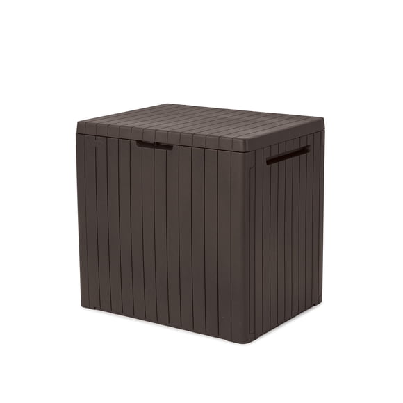 Caja de almacenamiento plástica para exterior Keter City 113 L - Café