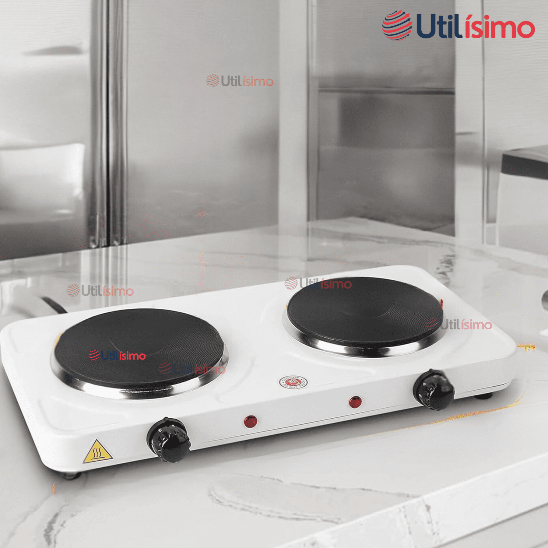 Line - Cocina Eléctrica 2 Platos 2000w Cocinilla Portátil Blanco