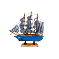 Decostilo - Decoración: Barco Velero De Madera 19Cm