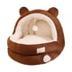 thumbnail image 4 of Cama para gatos, cueva, nido de Gato semicerrado, escondite para gatitos, acogedor, accesorios suaves para mascotas, perrera con fondo antideslizante, , marrón M, 4 of 5