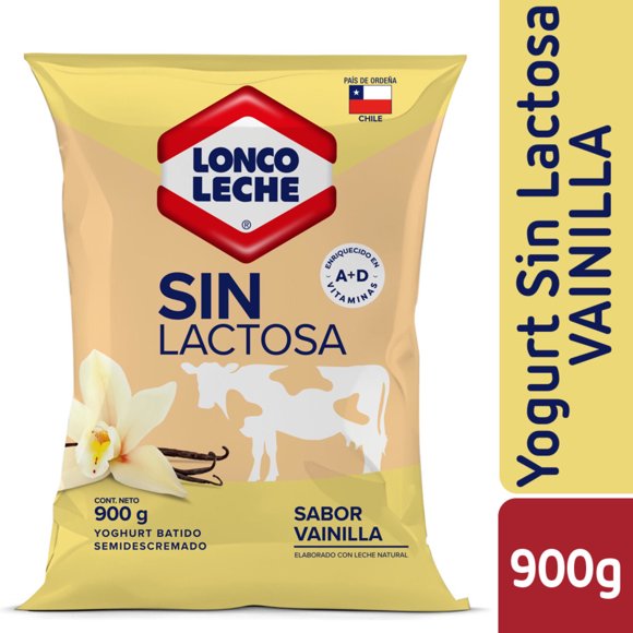 Bolsa de Yoghurt Sin lactosa Vainilla, 900 g