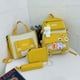 thumbnail image 1 of 4pcs/set Simple Casual School Bag With Badges, Casual Canvas Backpack Tote Bag, 1 of 3