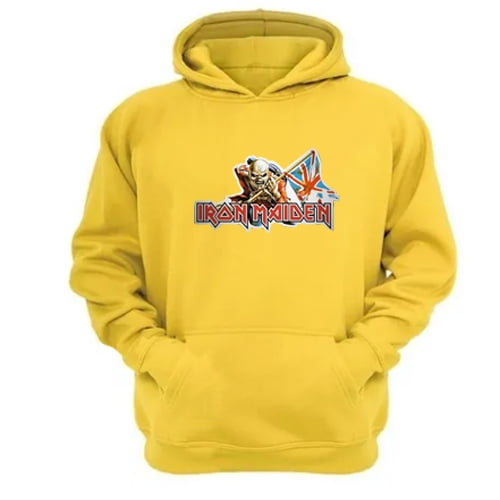 Polerón Canguro Iron Maiden Amarillo Talla S Unisex