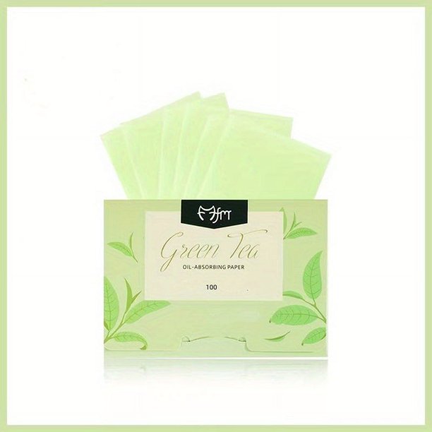 100slice Facial Oil Blotting Paper, Natural Green Tea Bamboo Charcoal Oil Control Film, Suitable For Oily Skin Care