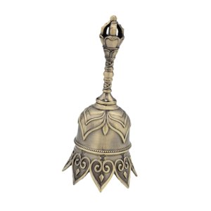Magideal - Campana De Mano Decorativa, Campana De Cena, Patrón De Loto, Decoración Del Hogar, Artesanías Versátiles, Adorno Colgante Retro Para Aula, Restaurante Bronce