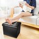 thumbnail image 5 of Taburete plegable con reposapiés Storage Ottoman ABIOYEAR, piel negra, 5 of 7