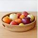 thumbnail image 4 of Bandeja redonda tejida de jacinto de agua de color natural con asas, 4 of 8