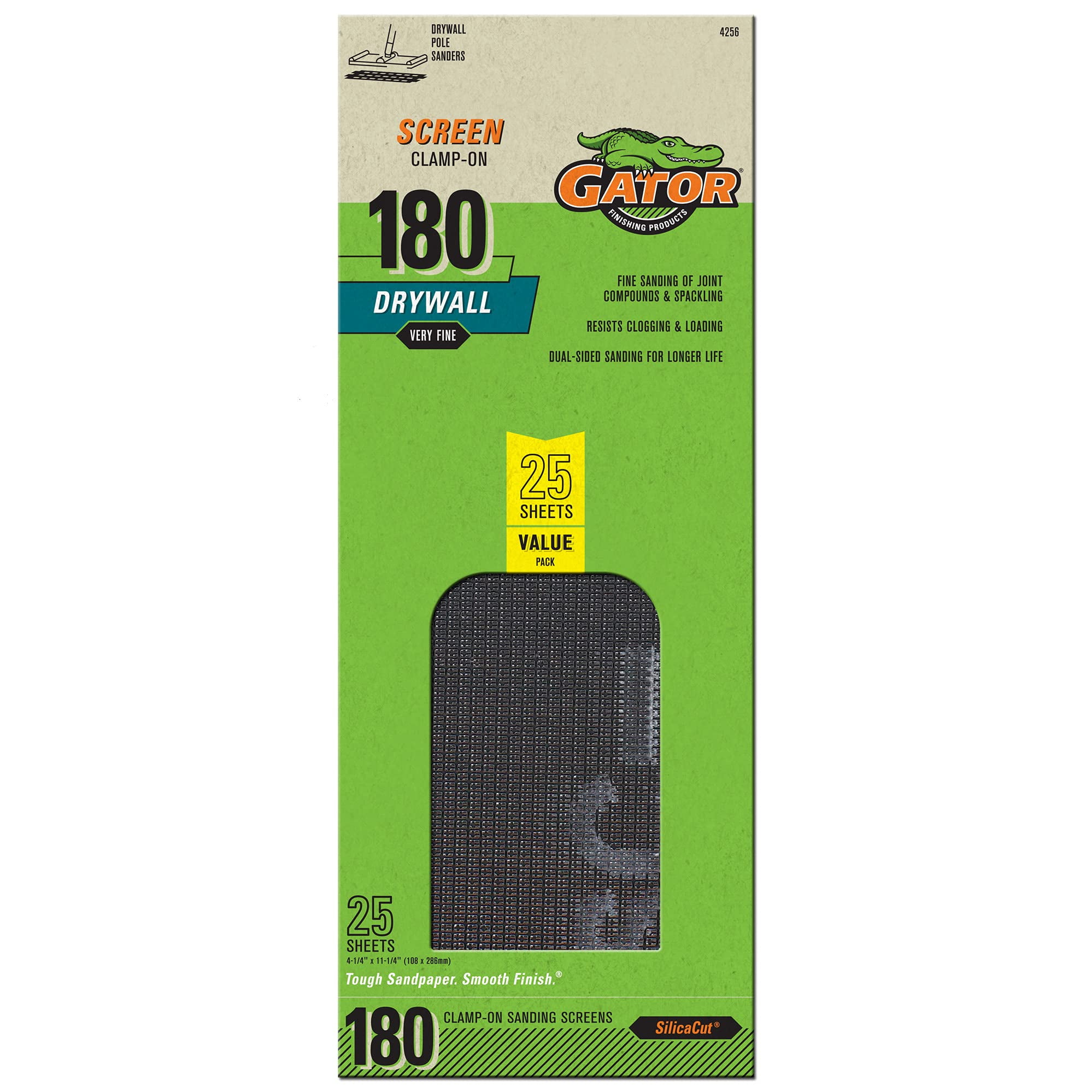 Lijadora Gator Clamp-on, Precortada, Grano 180, Paquete De 25