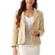 thumbnail image 1 of Blazer de Tweed para Mujer con Solapa de Muesca, Manga Larga, Otoño Invierno, Chaqueta Elegante de Negocios Casual L Albaricoque, 1 of 6