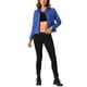 thumbnail image 2 of INSPIRE CHIC Chaqueta de imitación de ante con cuello vuelto, bolsillos con solapa y botones a presión para mujer, talla XL, azul, 2 of 6