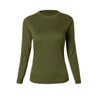 Snix - Polera Dry Fit Manga Larga Femenina Verde Musgo Talla L