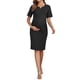 thumbnail image 1 of INSPIRE CHIC Vestidos de Trabajo para Mujeres Embarazadas Semi Formales de Manga Corta con Cuello en V y Pliegues Frontales para Oficina S Negro, 1 of 6
