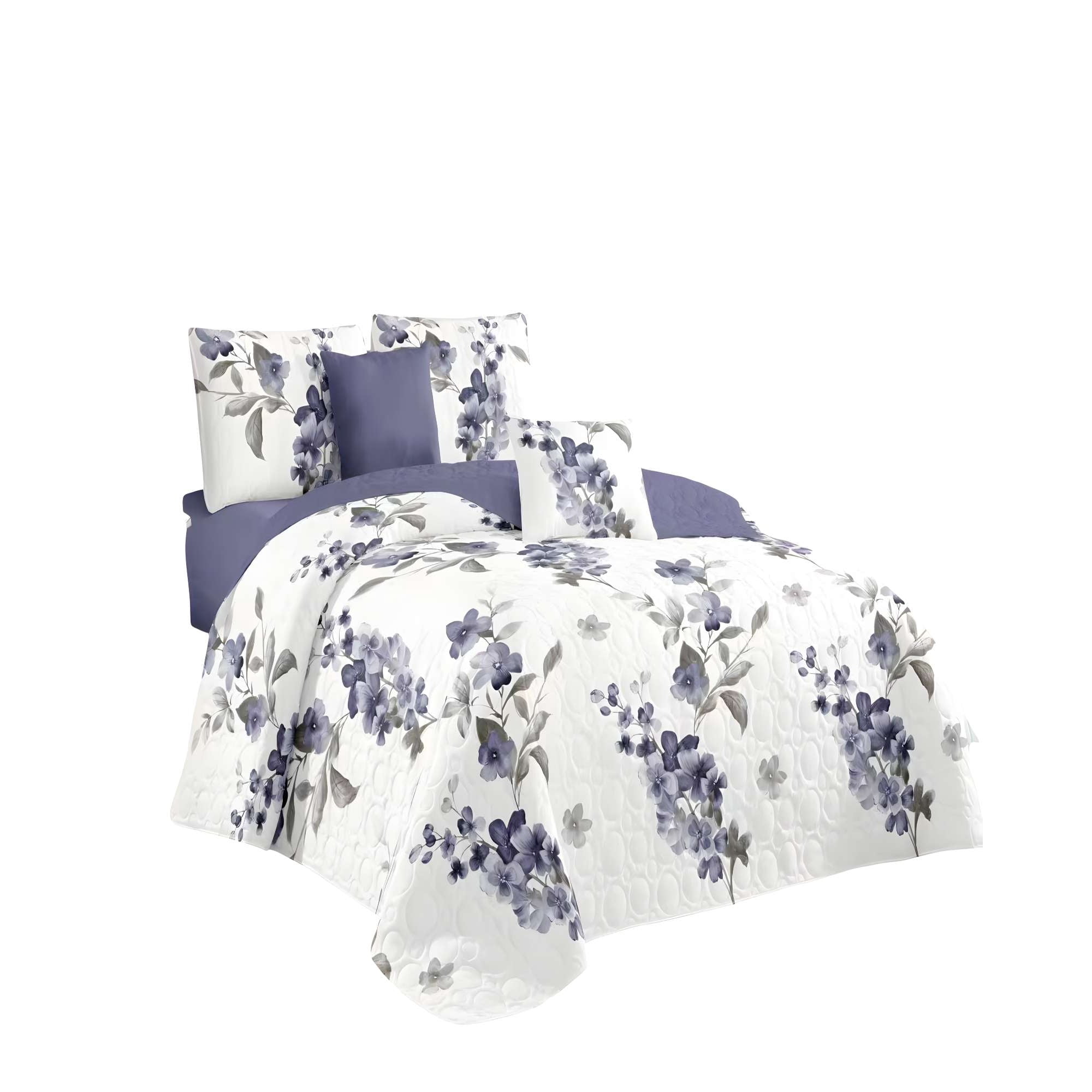 Genérico - Quilt Cubrecama De Verano King Blanco 02